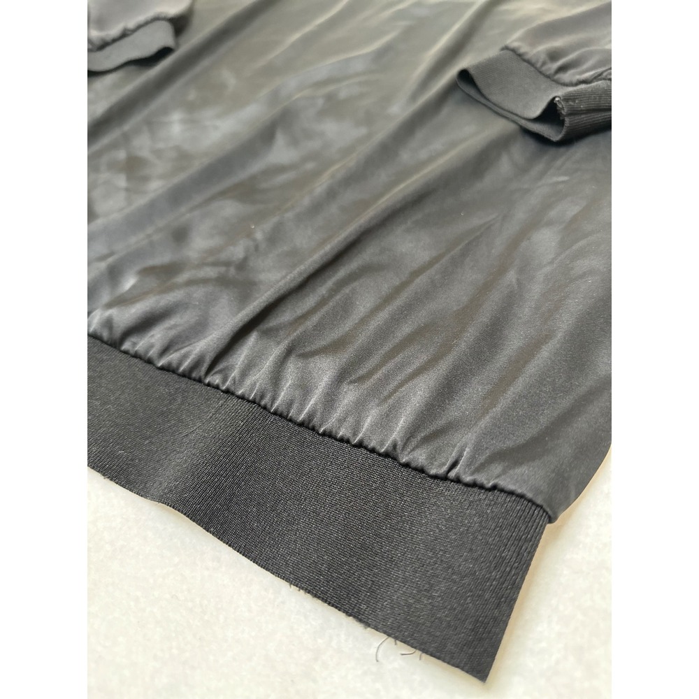 Express Womens Black Satin Chiffon Mixed Media 3/4 Sleeve Blouse Large - Picture 8 of 13